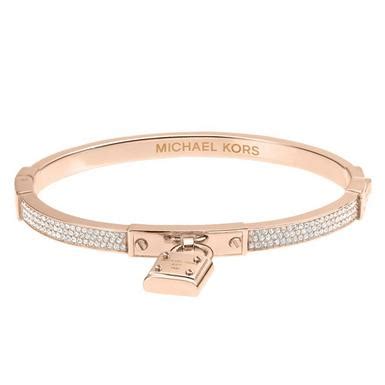 michael kors glitz rose gold plated crystal slim bangle|michael kors gold bracelet.